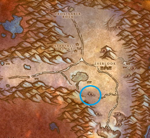 Blue Dragon Map Location in Winterspring